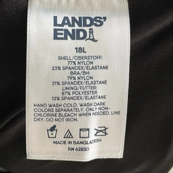 Land’s End Women's floral paisley print Tankini 18 Long vacation pool beach plus - Picture 5 of 5